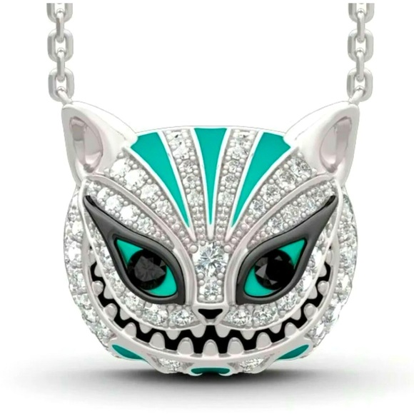 Cheshire Cat Rare & Special Alice in Wonderland Earring Necklace Set - Picture 3 of 7